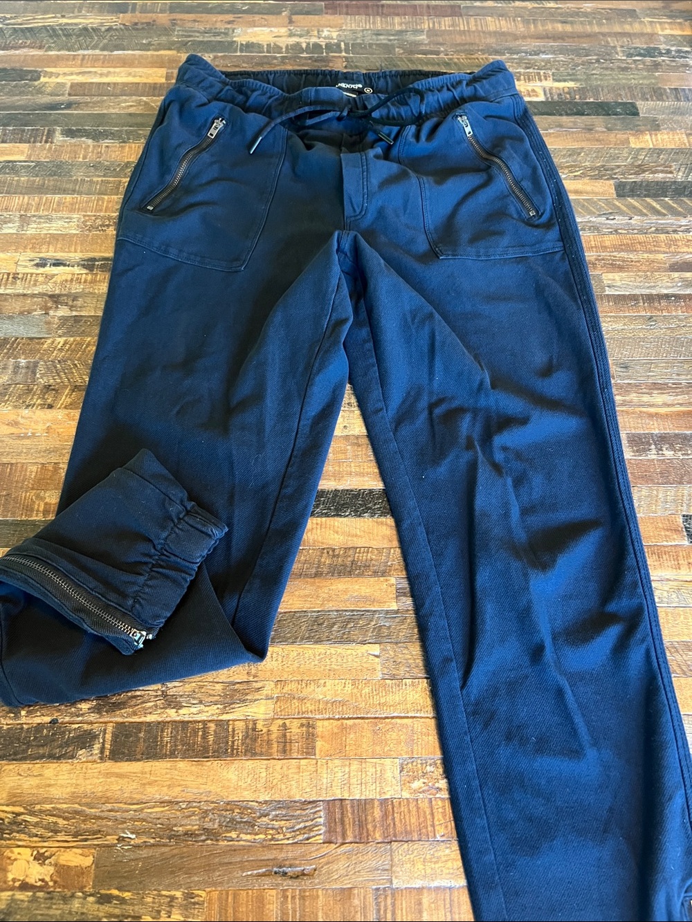 Blank NYC Black Zip Hem Joggers